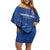 Custom Cape Verde Football Off Shoulder Short Dress Go Champions Tubaroes Azuis - Wonder Print Shop