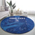 Custom Cape Verde Football Round Carpet Go Champions Tubaroes Azuis