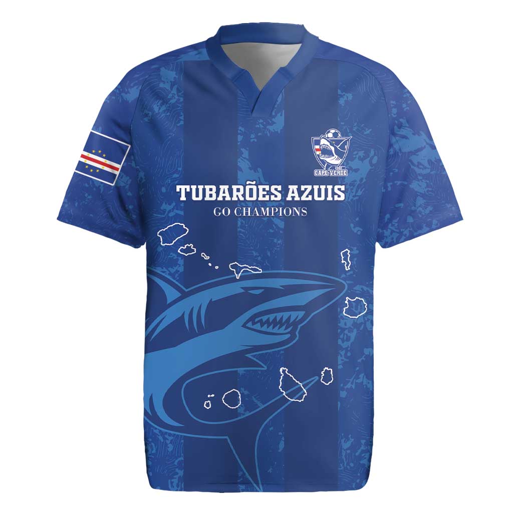 Custom Cape Verde Football Rugby Jersey Go Champions Tubaroes Azuis - Wonder Print Shop