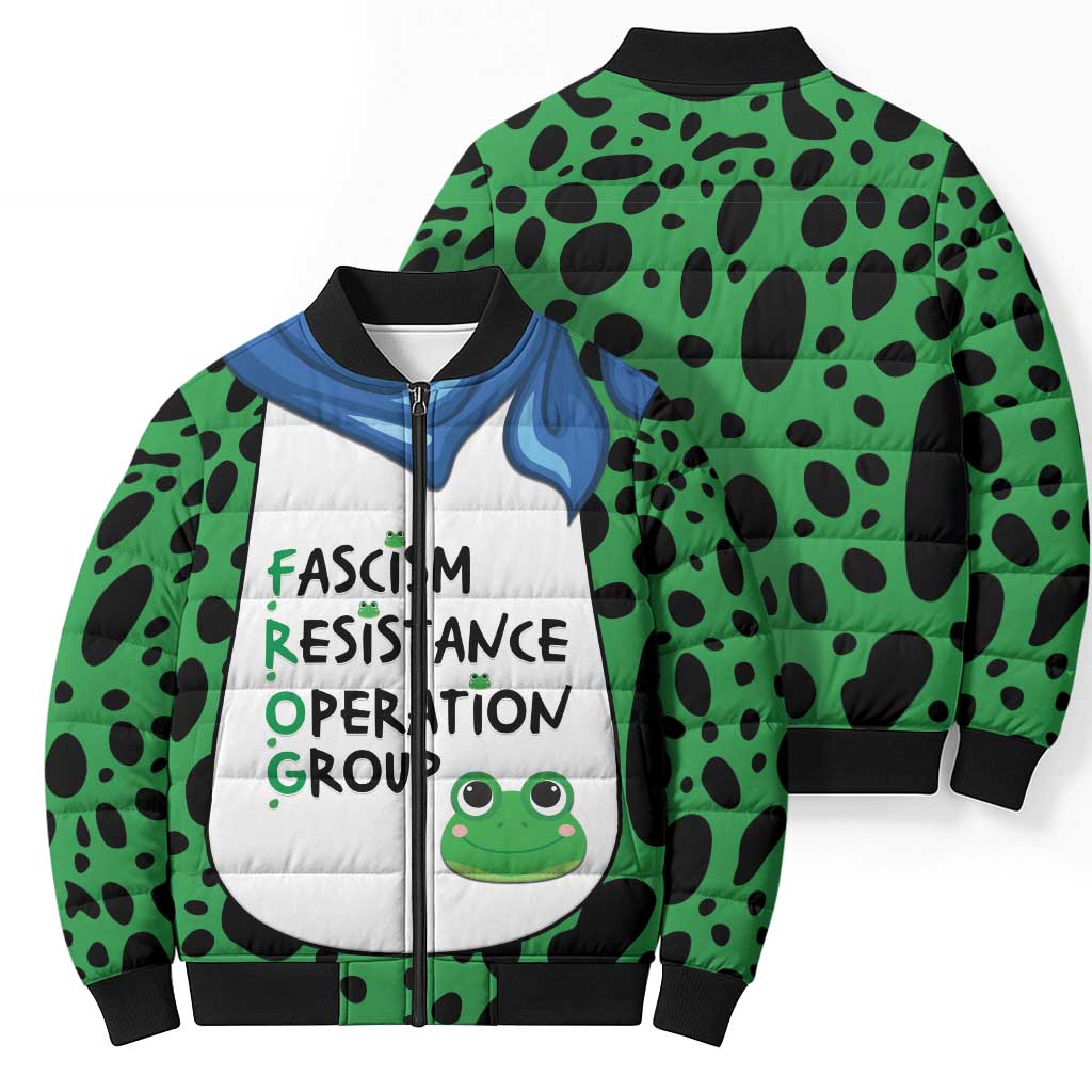 Portland Frog Protest Bomber Puffer Jacket Frog Costume Style - Wonder Print Shop