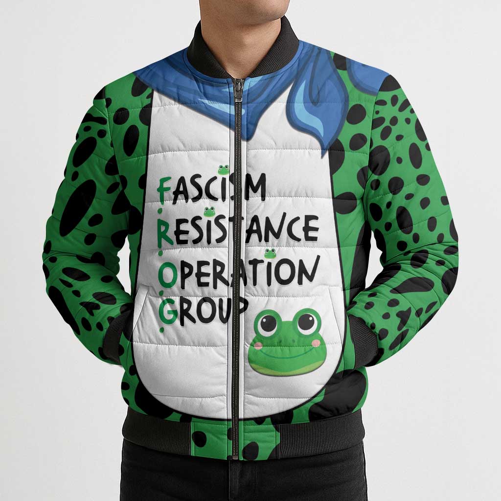 Portland Frog Protest Bomber Puffer Jacket Frog Costume Style - Wonder Print Shop