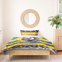 Brazil Christmas bedding set with toucan duvet cover and “BRASIL” across the bed