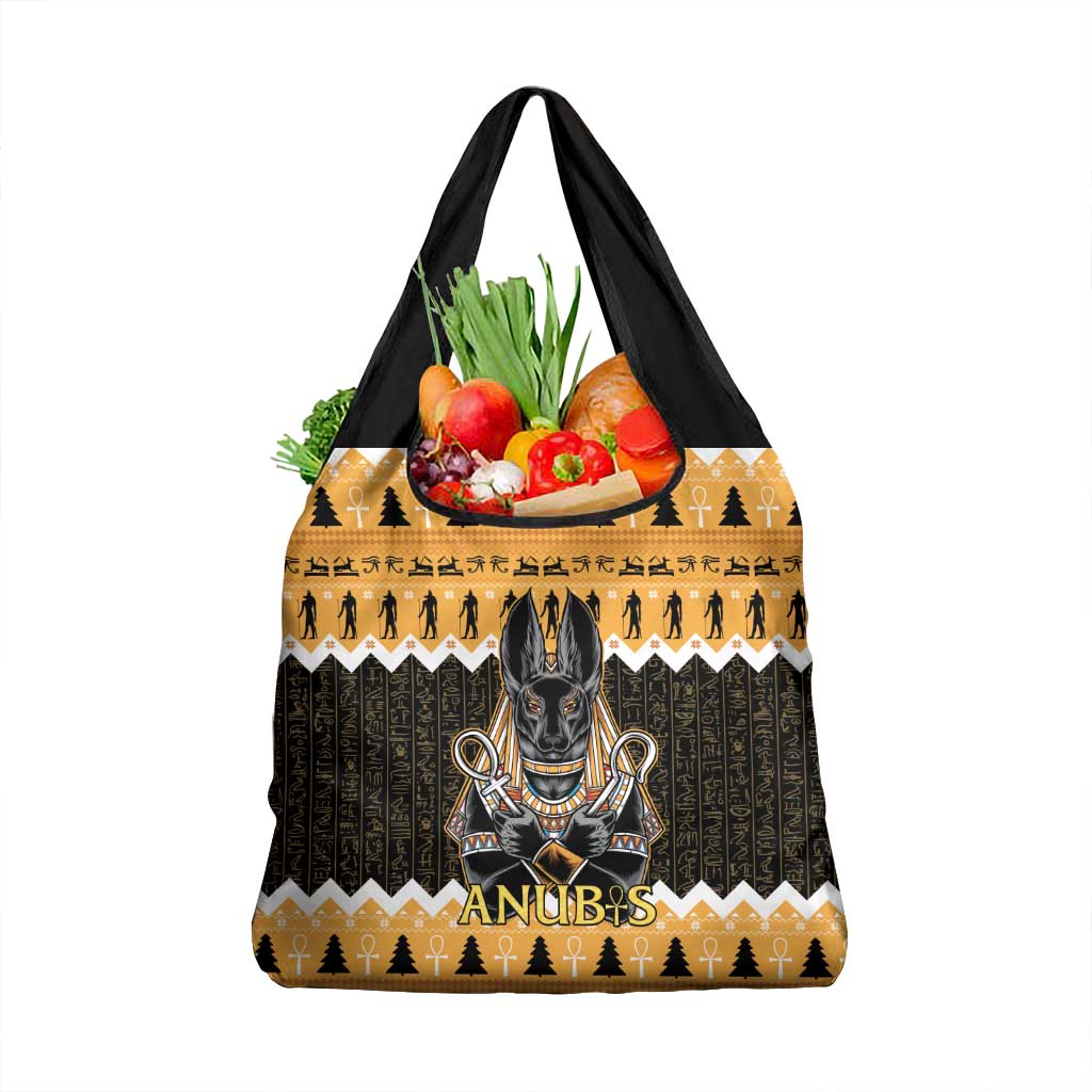 Ancient Egyptian Christmas Grocery Bag Anubis Eid Milad Majid