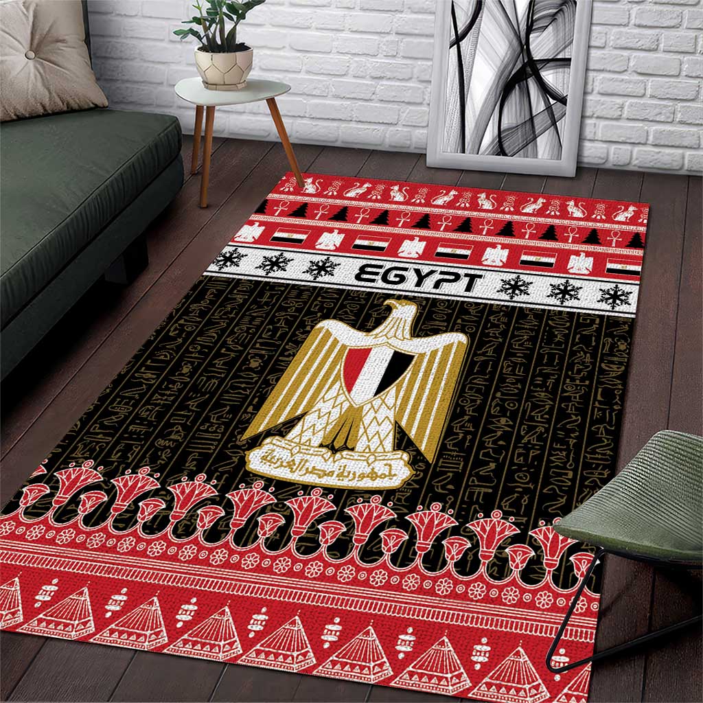 Egypt Christmas Area Rug Coat Of Arms Eid Milad Majid