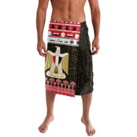 Men's knee-length lavalava with red and black festive Egypt print