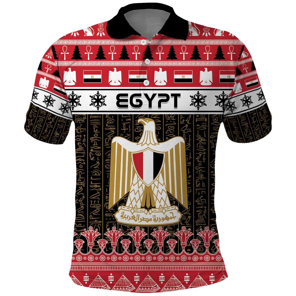 Egypt Christmas Polo Shirt Coat Of Arms Eid Milad Majid