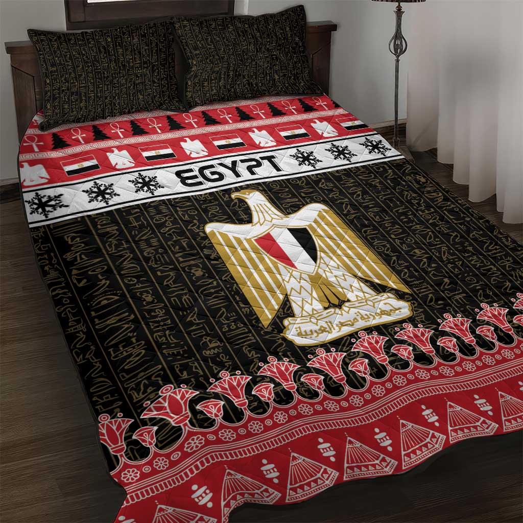 Egypt Christmas Quilt Bed Set Coat Of Arms Eid Milad Majid - Wonder Print Shop