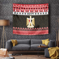 Egypt-themed Christmas tapestry with EGYPT text, red border, and gold coat-of-arms center