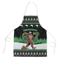 Funny Bigfoot 67 Six Seven Christmas Apron Squatching Through The Snow - Wonder Print Shop