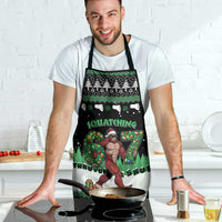 Funny Bigfoot 67 Six Seven Christmas Apron Squatching Through The Snow - Wonder Print Shop