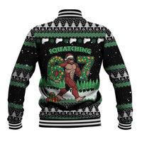 Funny Bigfoot 67 Six Seven Christmas Baseball Jacket Squatching Through The Snow - Wonder Print Shop