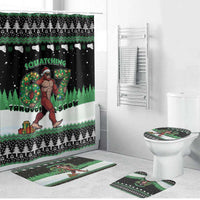 Funny Bigfoot 67 Six Seven Christmas Bathroom Set Squatching Through The Snow - Wonder Print Shop