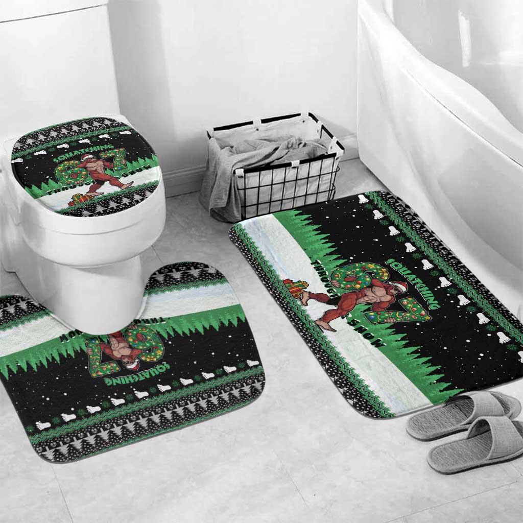 Funny Bigfoot 67 Six Seven Christmas Bathroom Set Squatching Through The Snow - Wonder Print Shop
