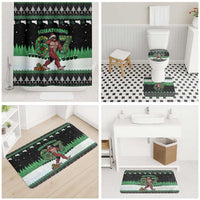 Funny Bigfoot 67 Six Seven Christmas Bathroom Set Squatching Through The Snow - Wonder Print Shop