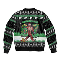 Funny Bigfoot 67 Six Seven Christmas Bomber Jacket Squatching Through The Snow - Wonder Print Shop