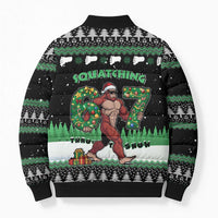 Funny Bigfoot 67 Six Seven Christmas Bomber Puffer Jacket Squatching Through The Snow - Wonder Print Shop