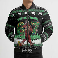 Funny Bigfoot 67 Six Seven Christmas Bomber Puffer Jacket Squatching Through The Snow - Wonder Print Shop