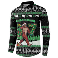 Funny Bigfoot 67 Six Seven Christmas Button Sweatshirt Squatching Through The Snow - Wonder Print Shop