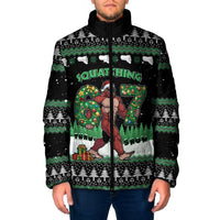 Funny Bigfoot 67 Six Seven Christmas Padded Jacket Squatching Through The Snow - Wonder Print Shop