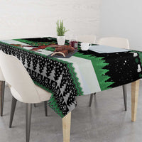 Funny Bigfoot 67 Six Seven Christmas Tablecloth Squatching Through The Snow - Wonder Print Shop