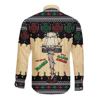 Christmas Story Long Sleeve Button Shirt Fragile Leg Lamp - Wonder Print Shop