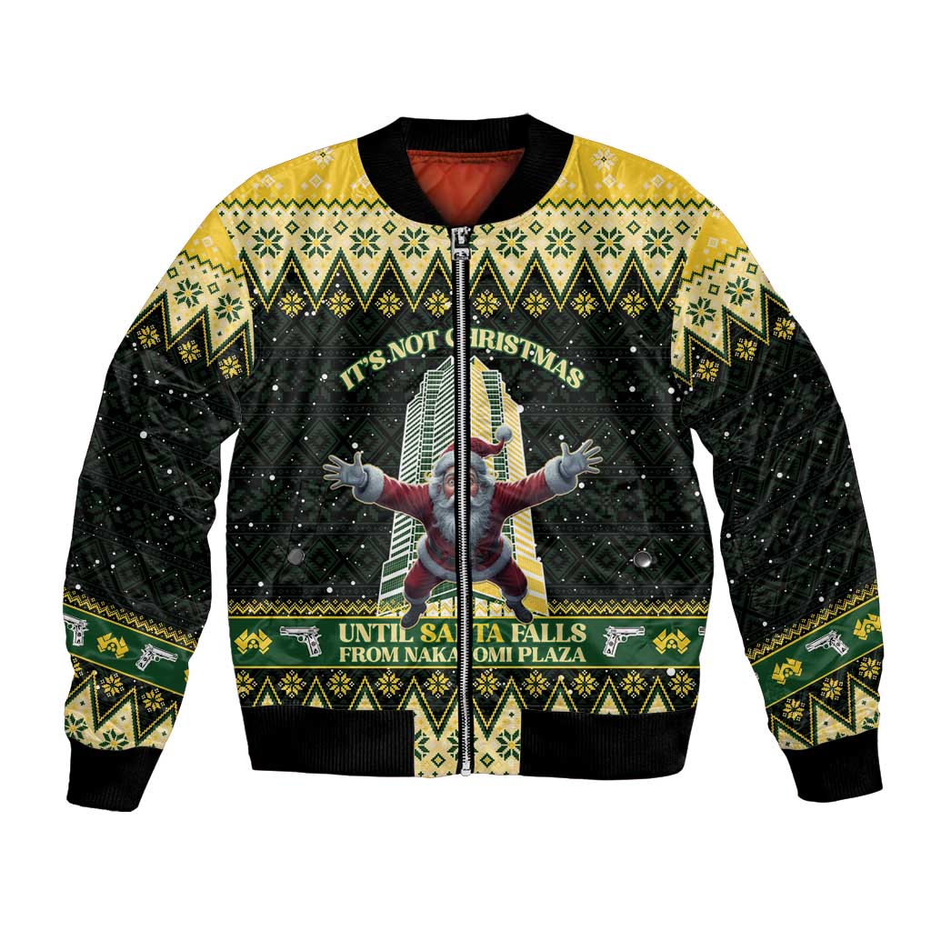 Personalised Nakatomi Plaza Bomber Jacket It's Not Xmas Until Santa Falls - Wonder Print Shop