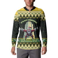 Personalised Nakatomi Plaza Button Sweatshirt It's Not Xmas Until Santa Falls - Wonder Print Shop