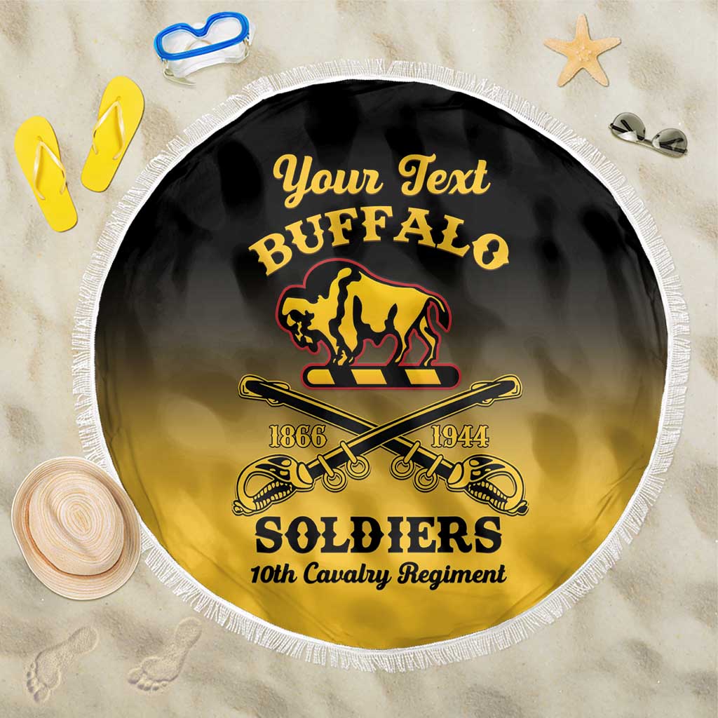 Personalised Buffalo Soldiers Beach Blanket 10th Cavalry Regiment - Wonder Print Shop