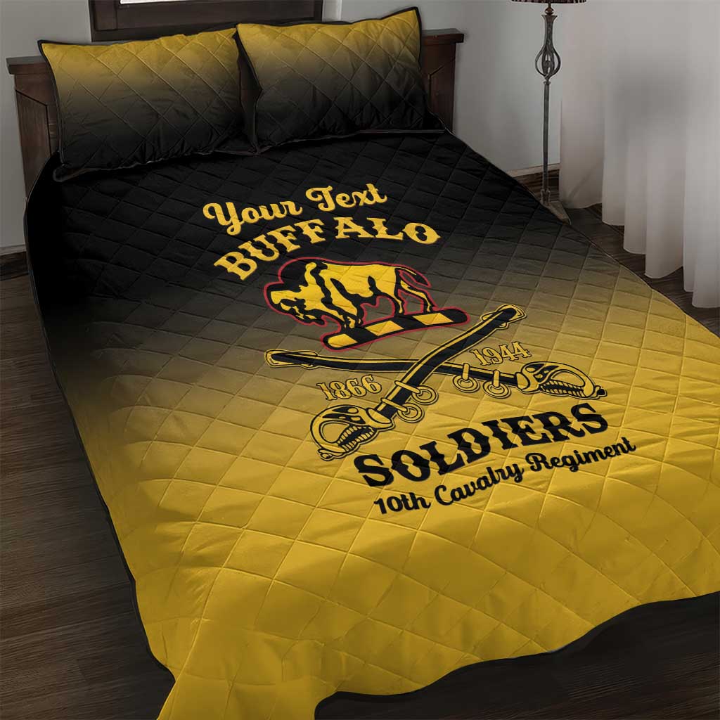 Personalised Buffalo Soldiers Quilt Bed Set 10th Cavalry Regiment - Wonder Print Shop