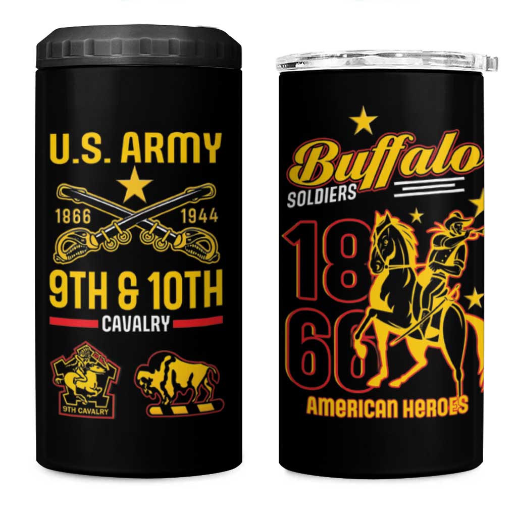 Buffalo Soldiers 9th and 10th Cavalry 4 in 1 Can Cooler Tumbler American Heroes - Wonder Print Shop