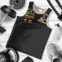 Black sleeveless tank top with US 9th & 10th Cavalry graphic