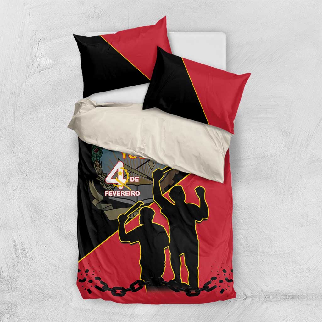 Personalised duvet and pillow set with black-and-red 'YOUR TEXT' graphic and bold silhouette scene