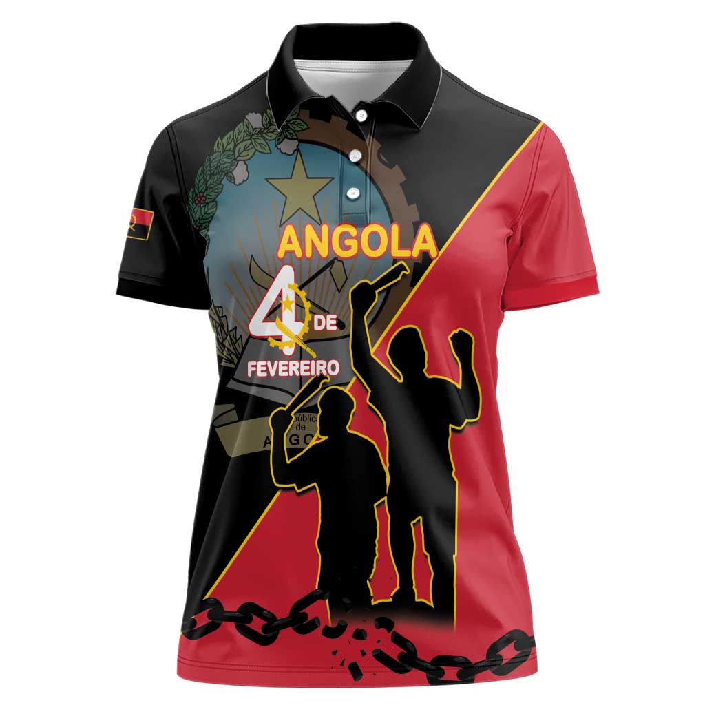 Personalised Angola Day of the Armed Struggle Women Polo Shirt 4 De Fevereiro - Wonder Print Shop