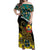 Personalised Mozambique Off Shoulder Maxi Dress African Elephant With Coat Of Arms - Wonder Print Shop