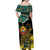 Personalised Mozambique Off Shoulder Maxi Dress African Elephant With Coat Of Arms - Wonder Print Shop