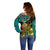 Personalised Mozambique Off Shoulder Sweater African Elephant With Coat Of Arms