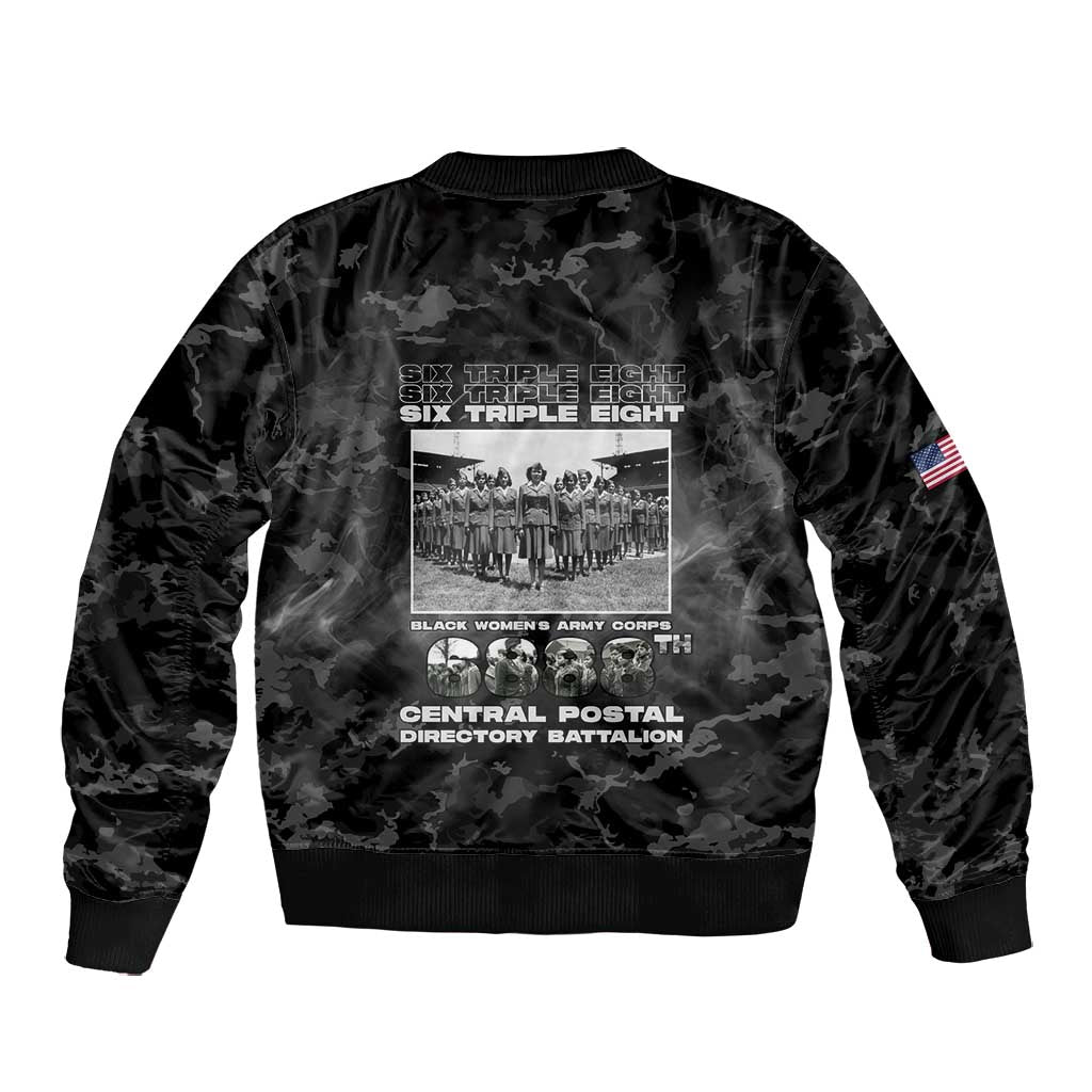 African American Heroes Bomber Jacket Six Triple Eight - Camo Style