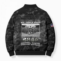 African American Heroes Bomber Puffer Jacket Six Triple Eight - Camo Style