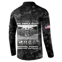 African American Heroes Button Sweatshirt Six Triple Eight - Camo Style