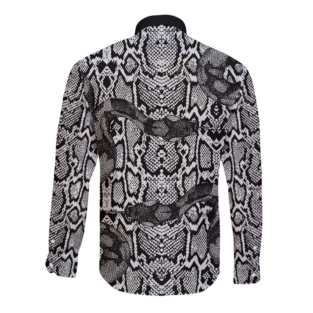 African Snake Skin Pattern Long Sleeve Button Shirt