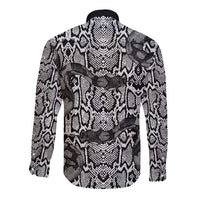 African Snake Skin Pattern Long Sleeve Button Shirt