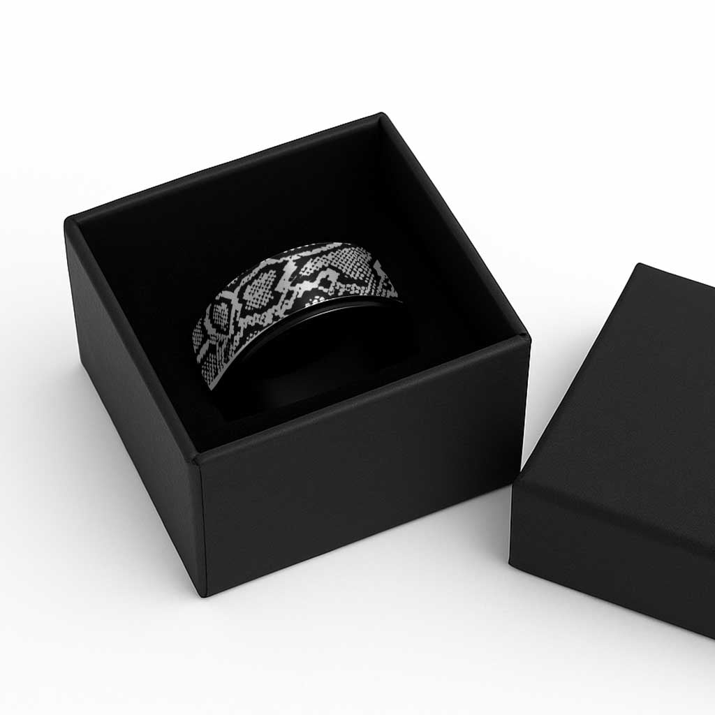 African Snake Skin Pattern Spinner Ring - Wonder Print Shop
