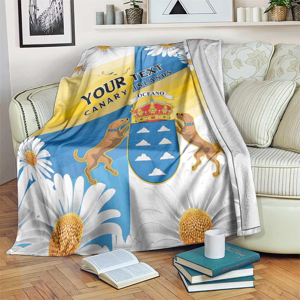 Personalized Islas Canarias Blanket Coat Of Arms With Argyranthemum Frutescens