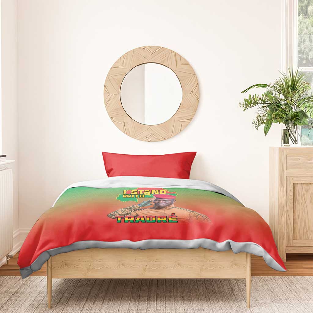 I Stand With Traore Bedding Set Burkina Faso Flag Map - African Pattern