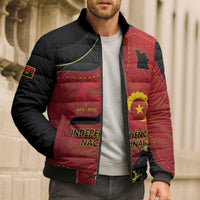 Personalized Angola Independence Day Bomber Puffer Jacket Virtue Is Stronger When United - Wonder Print Shop