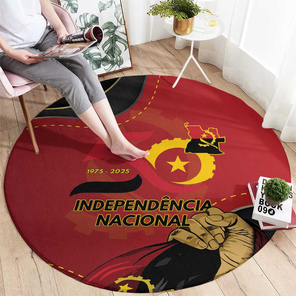 Angola Independence Day Round Carpet Virtue Is Stronger When United - Wonder Print Shop
