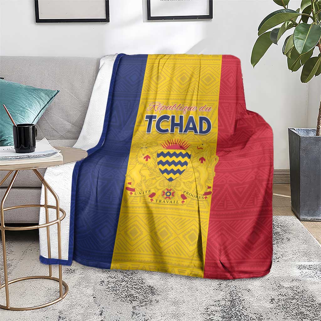 Chad Blanket Coat Of Arms - Flag Style - Wonder Print Shop