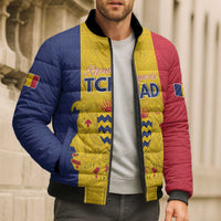 Personalized Chad Bomber Puffer Jacket Coat Of Arms - Flag Style - Wonder Print Shop