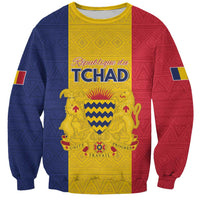 Personalized Chad Sweatshirt Coat Of Arms - Flag Style - Wonder Print Shop