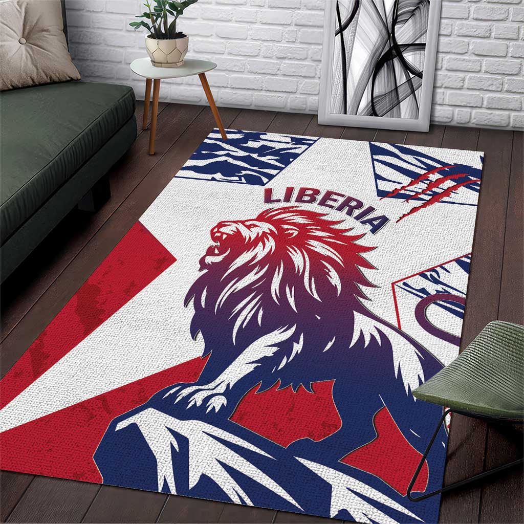 Liberia Lion Area Rug Grunge Style - Wonder Print Shop